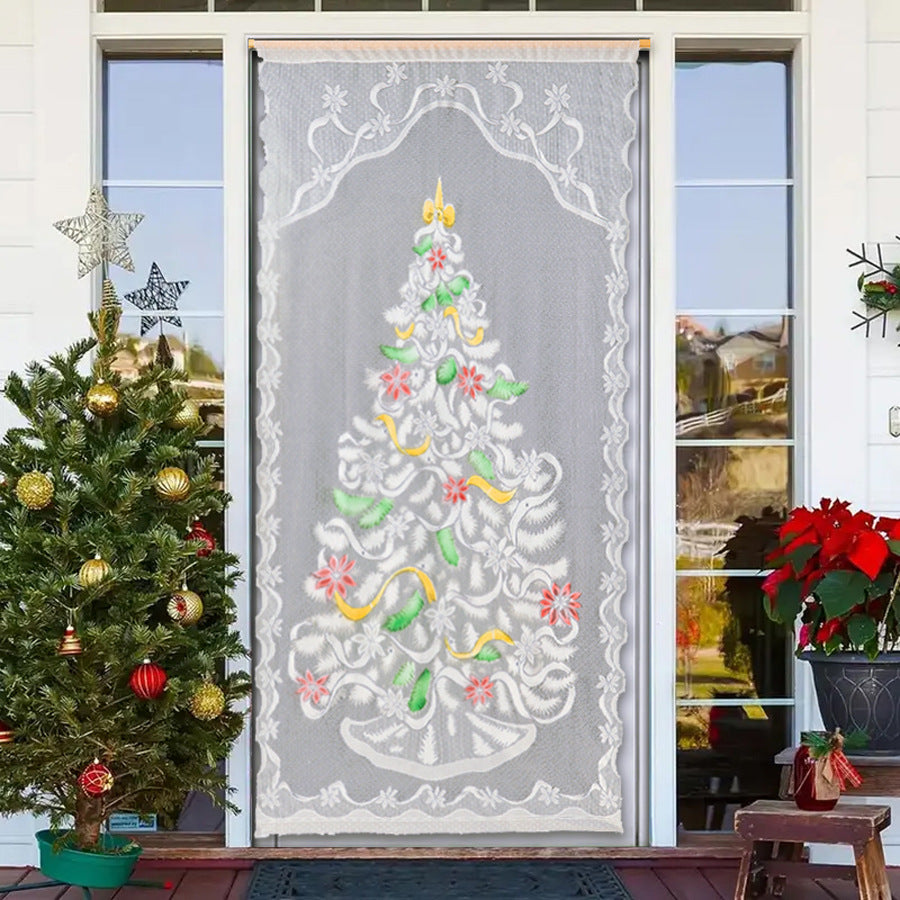 Lace Christmas Wear Rod Half-curtain Curtain  – Your Daily Essential