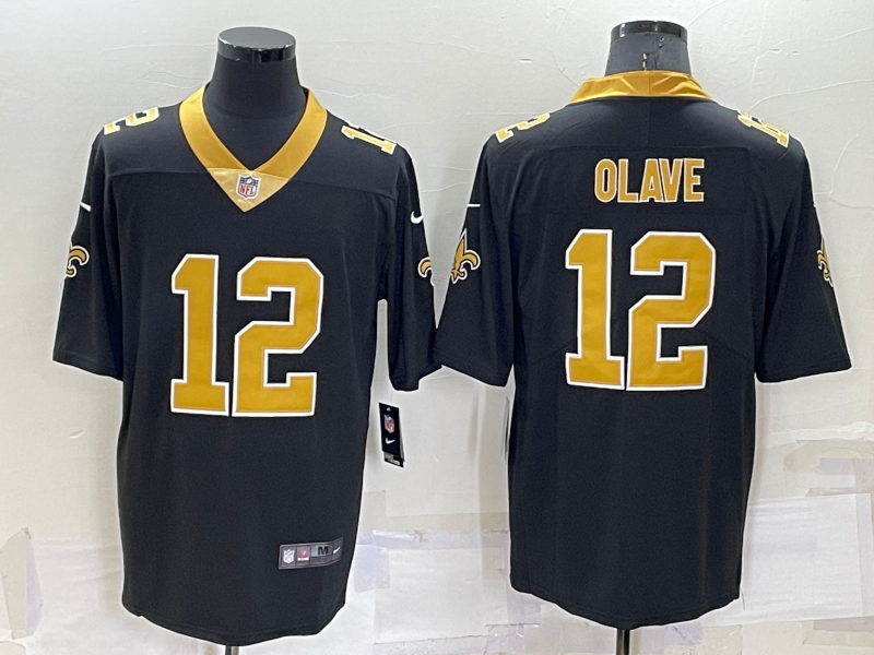 Men's New Orleans Saints Chris Olave #12 Black Game Jerseys