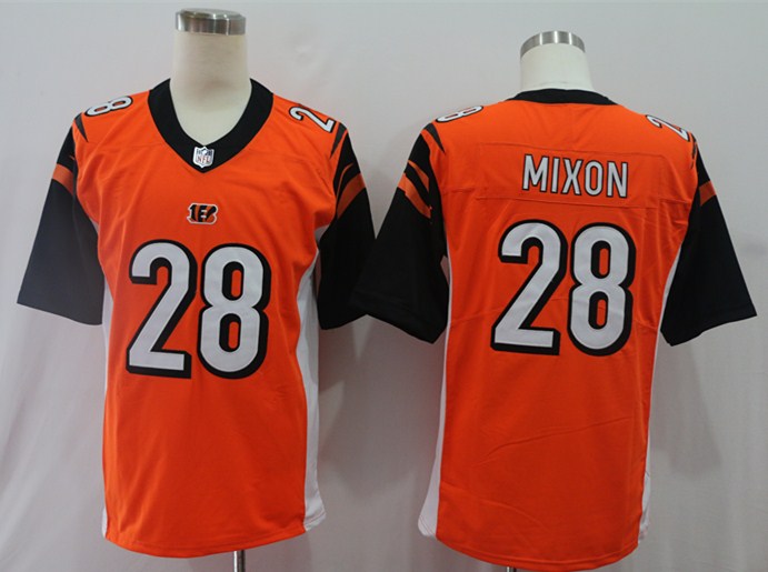 Men's Cincinnati Bengals Joe Mixon #28 Orange Game Jerseys