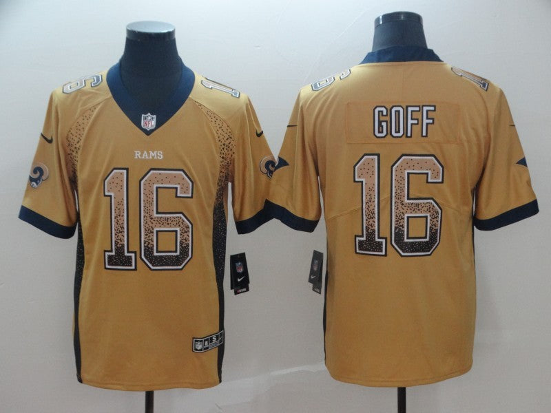 Men's Los Angeles Rams Jared Goff #16 Yellow Player Game Jerseys