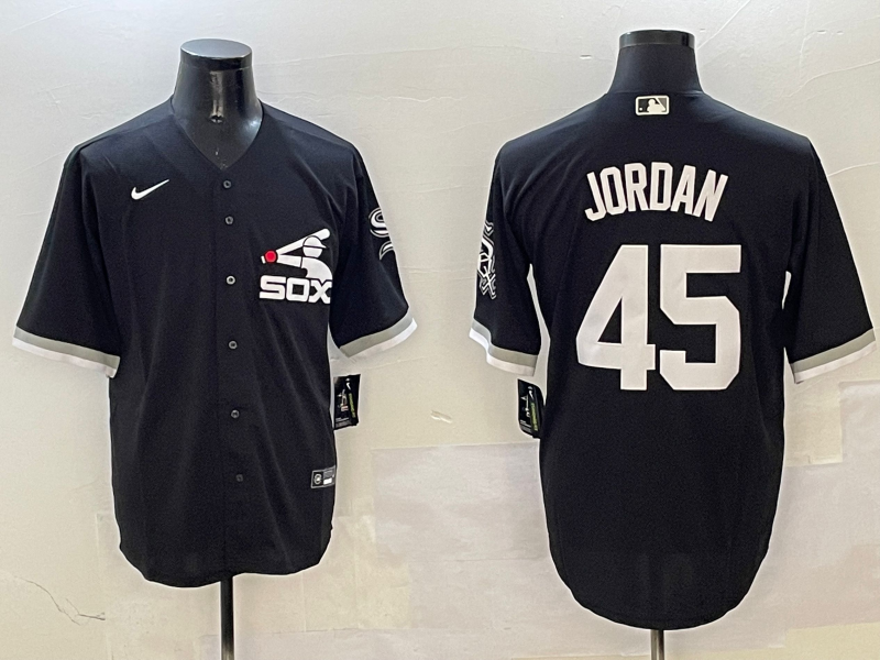 Men's Chicago White Sox Michael Jordan #45 Black Limited Player Jerseys