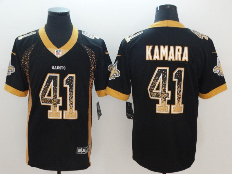 Men's New Orleans Saints Alvin Kamara #41 Black Team Game Jerseys