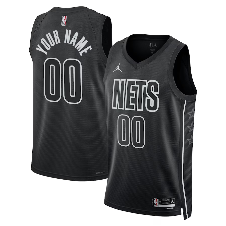 Men's Brooklyn Nets Black 2022/23 Swingman Custom Jerseys - Statement Edition