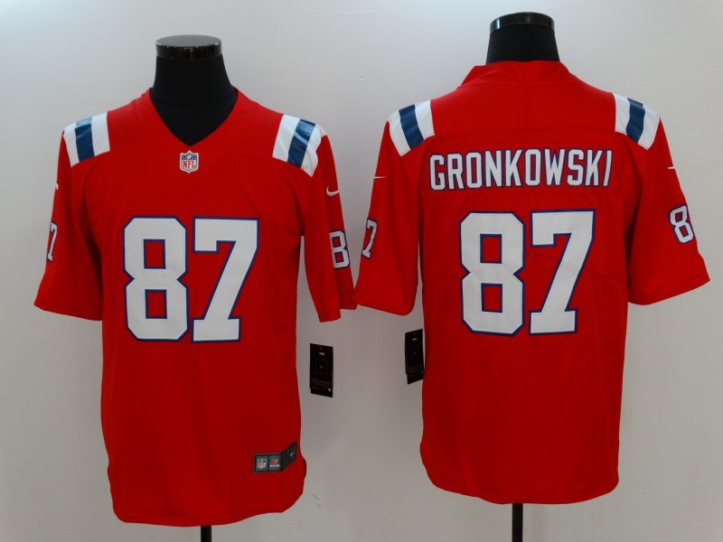 Men's New England Patriots Rob Gronkowski #87 Red Game Jerseys