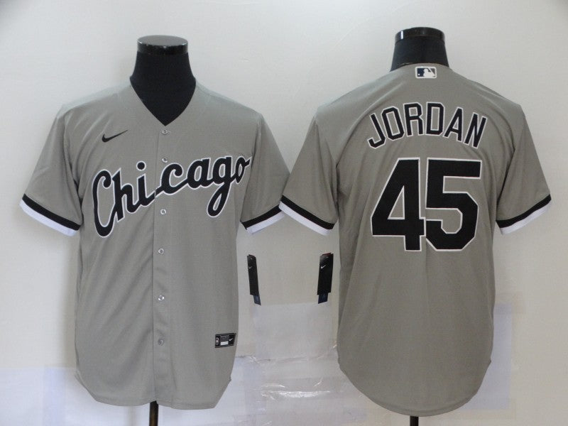 Men's Chicago White Sox Michael Jordan #45 Gray Replica Baseball Jerseys