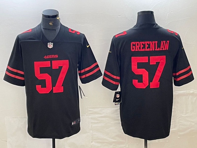 Men's San Francisco 49ers Dre Greenlaw #57 Black Game Player Jerseys