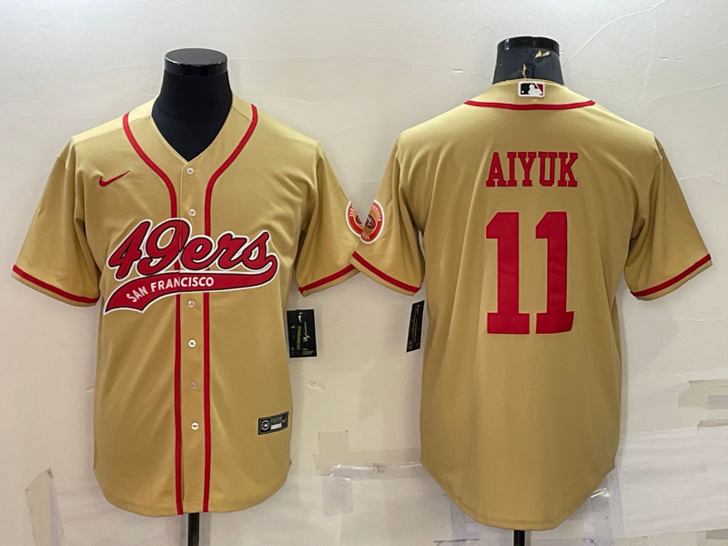 Men's San Francisco 49ers Brandon Aiyuk #11 Gold Game Jerseys Joint Edition