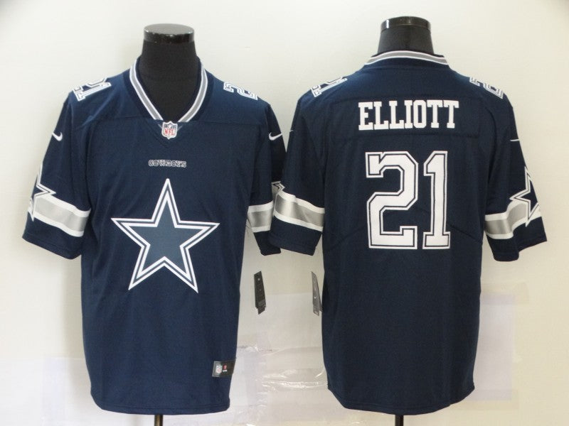 Men's Dallas Cowboys Ezekiel Elliott #21 Navy Player Game Jerseys