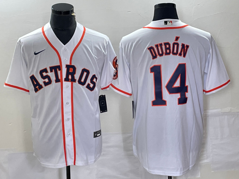 Men's Houston Astros Mauricio Dubon #14 White Home Replica Player Jerseys