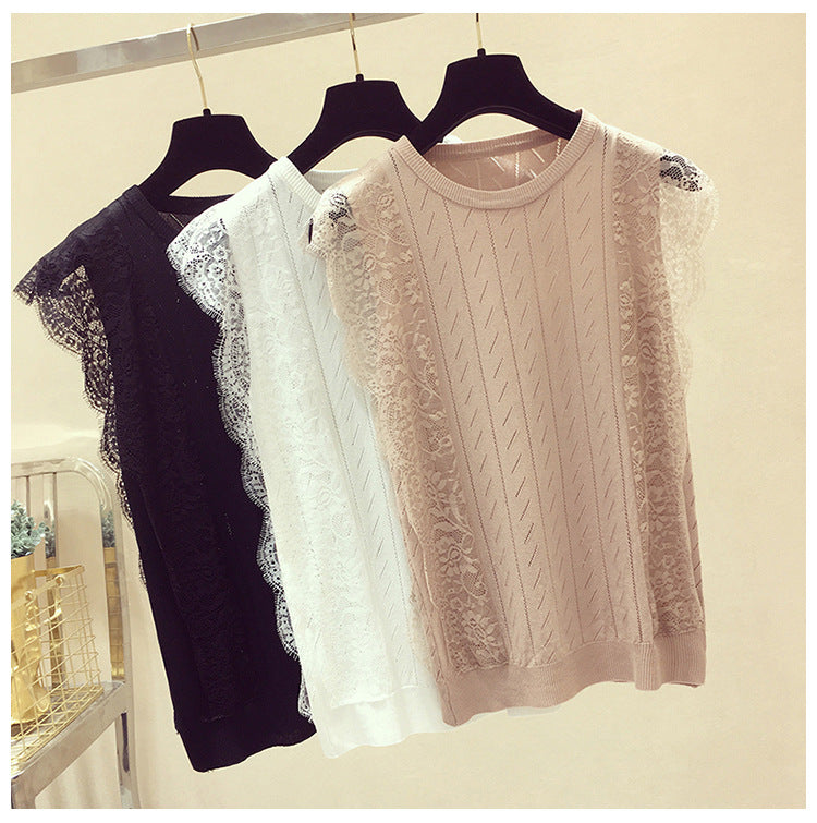 Fashionable Lace Apparel Lace knitted vest women