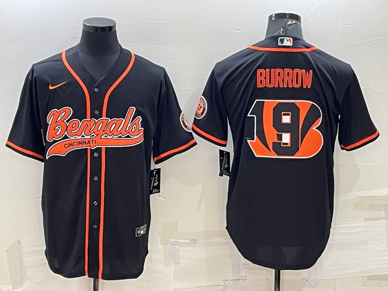 Men's Cincinnati Bengals Joe Burrow #9 Black Fashion Player Jerseys