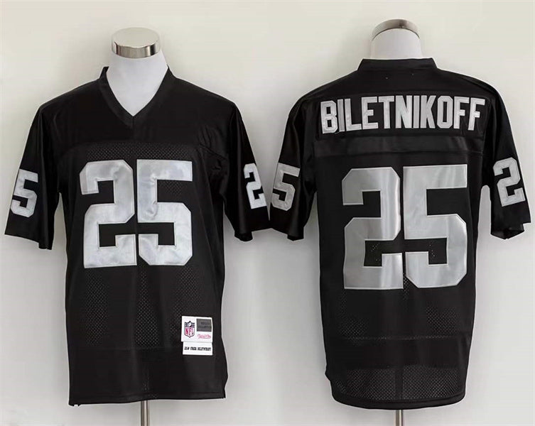 Men's Oakland Raiders Fred Biletnikoff Mitchell & Ness Black Legacy Replica Jerseys