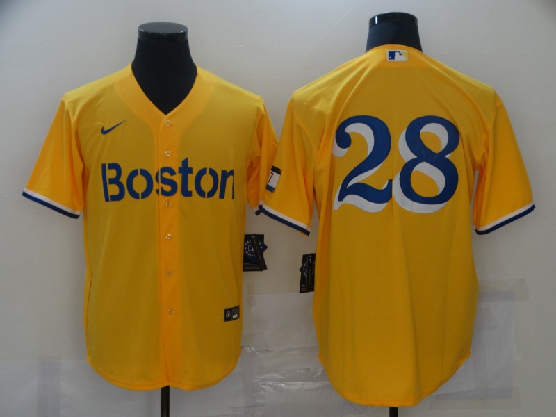 Men's Boston Red Sox J.D. Martinez #28 Gold City Connect Replica Player Jerseys
