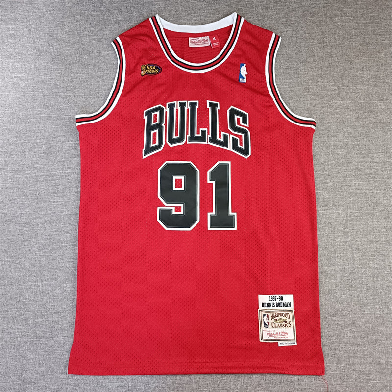 Men's Chicago Bulls Dennis Rodman Red 1997-98 Hardwood Classics Swingman Jerseys