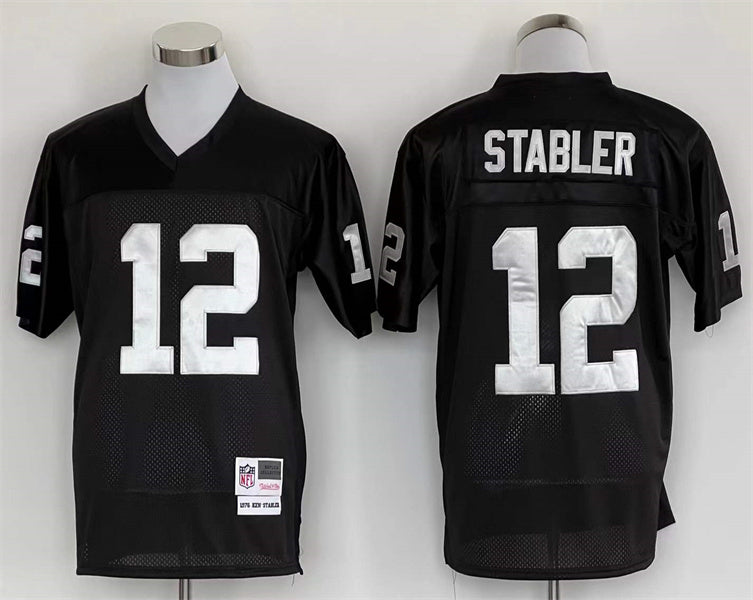 Men's Oakland Raiders Ken Stabler Mitchell & Ness Black Legacy Replica Jerseys