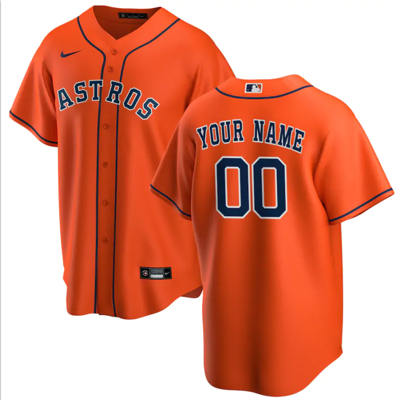 Men's Houston Astros Orange Replica Custom Jerseys