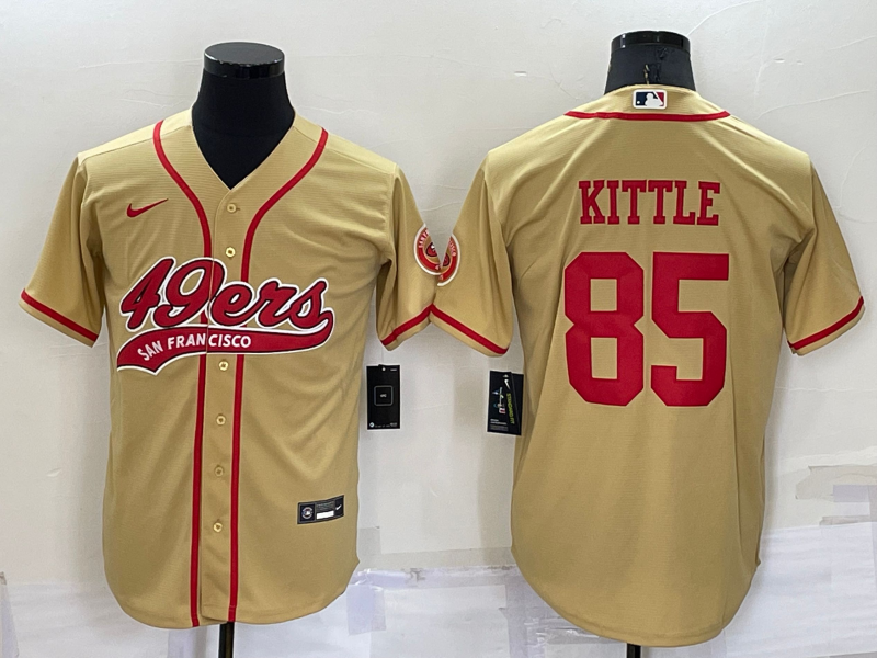 Men's San Francisco 49ers George Kittle #85 Gold Game Jerseys Joint Edition