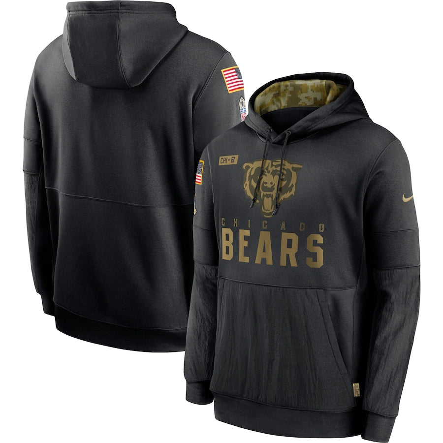 Men's Chicago Bears NFL 2020 Salute to Service Hoodie1 Black