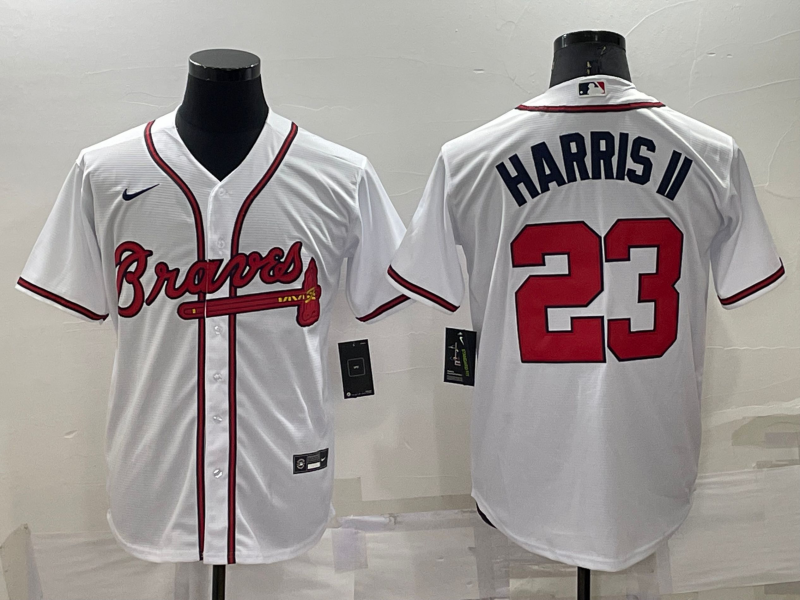 Men's Atlanta Braves Michael Harris II #23 White Replica Baseball Jerseys