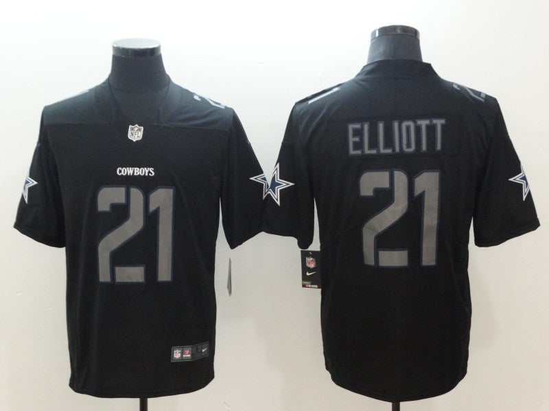 Men's Dallas Cowboys Ezekiel Elliott #21 Black Team Game Jerseys