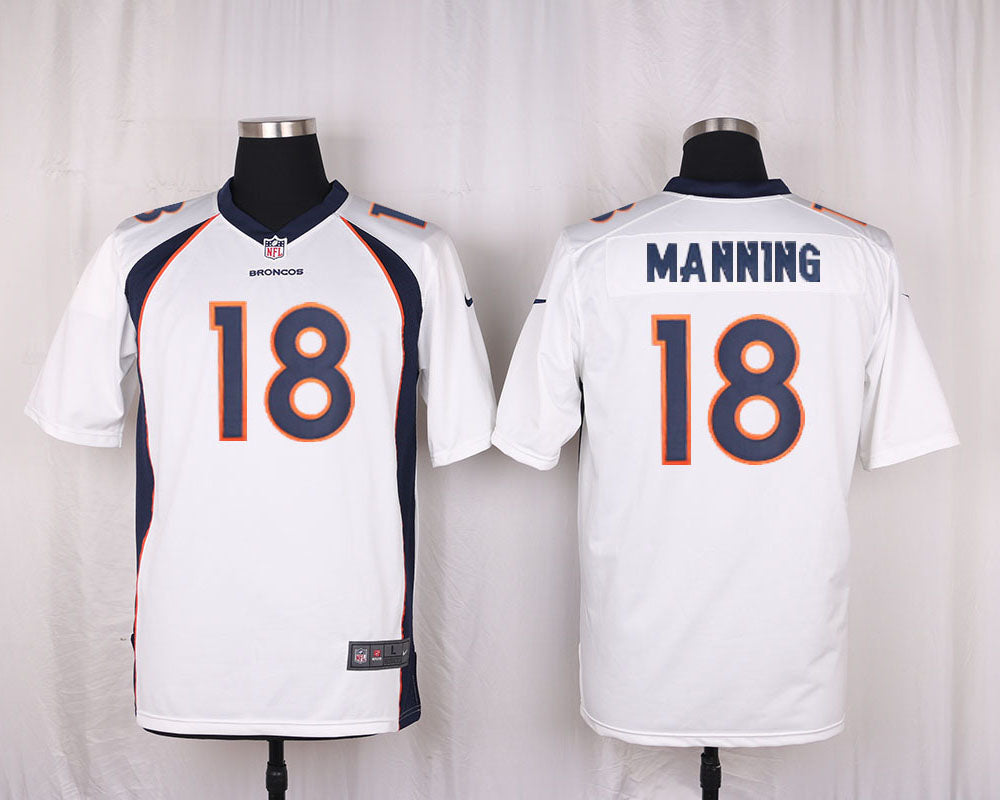 Men's Denver Broncos Peyton Manning #18 White Jerseys