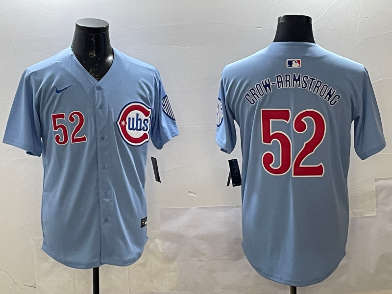 Men's Chicago Cubs Pete Crow-Armstrong #52 Baby Blue 2nd Alternate Limited Player Jerseys