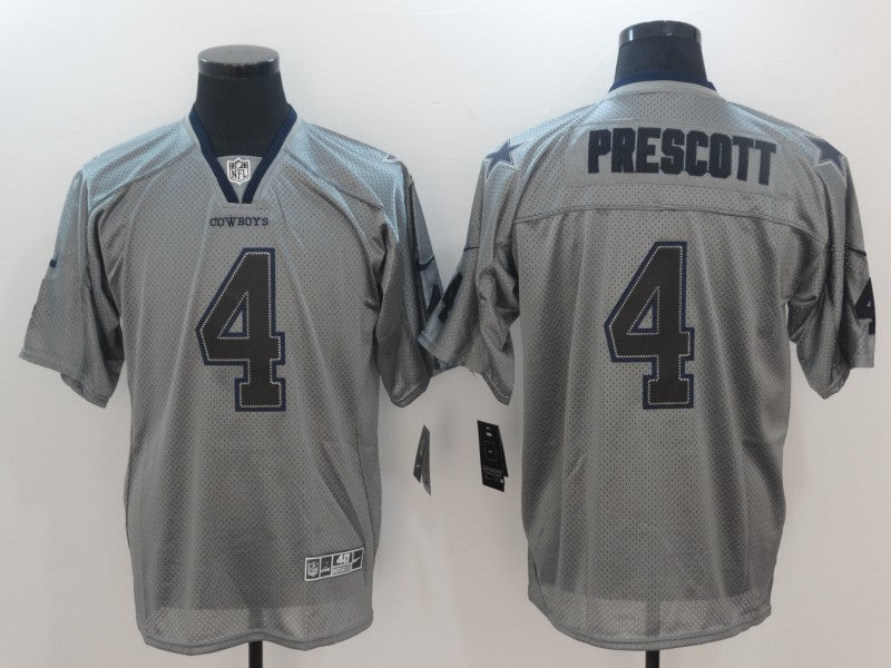 Men's Dallas Cowboys Dak Prescott #4 Gray Team Game Jerseys