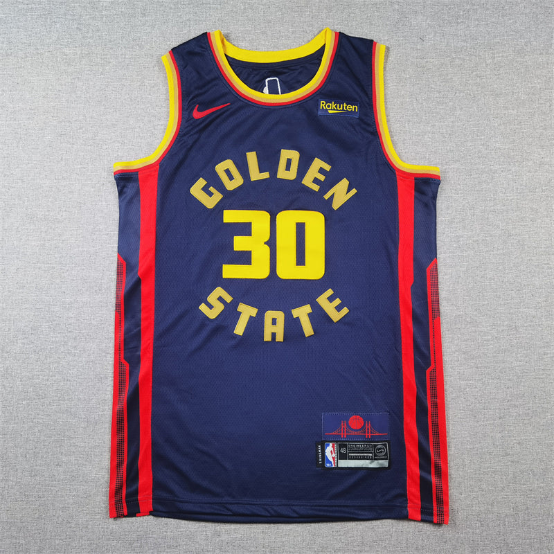 Men's Golden State Warriors Stephen Curry #30 Navy 2024/25 Swingman Player Jerseys - City Edition