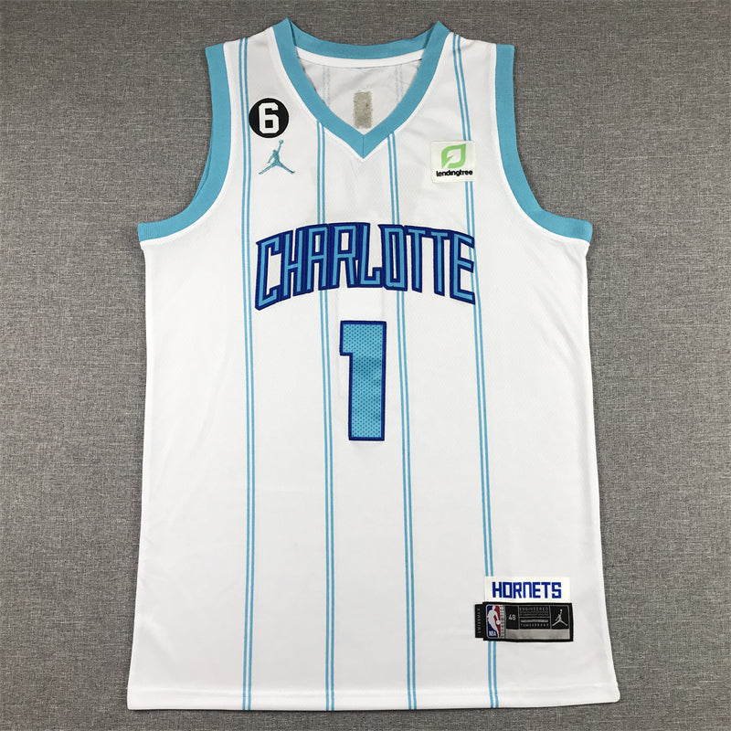 Men's Charlotte Hornets LaMelo Ball #1 White 2022/23 Swingman Jerseys - Association Edition
