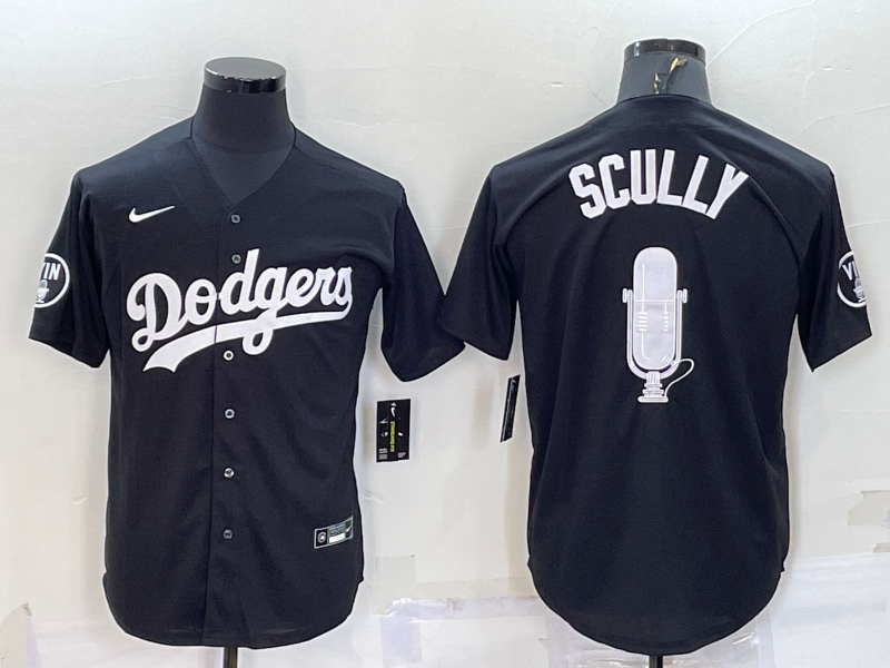 Men's Los Angeles Dodgers Vince Scully Black Replica Baseball Jerseys