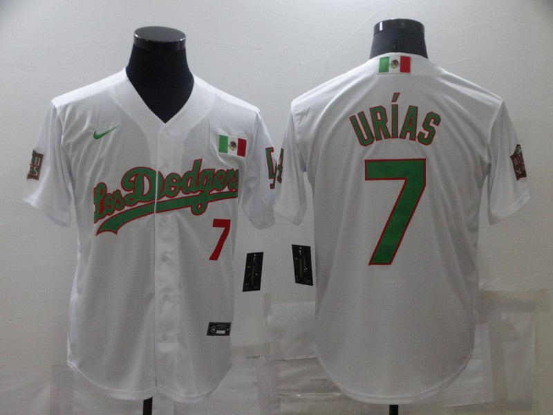 Men's Los Angeles Dodgers Julio Urias #7 White Game Baseball Jerseys