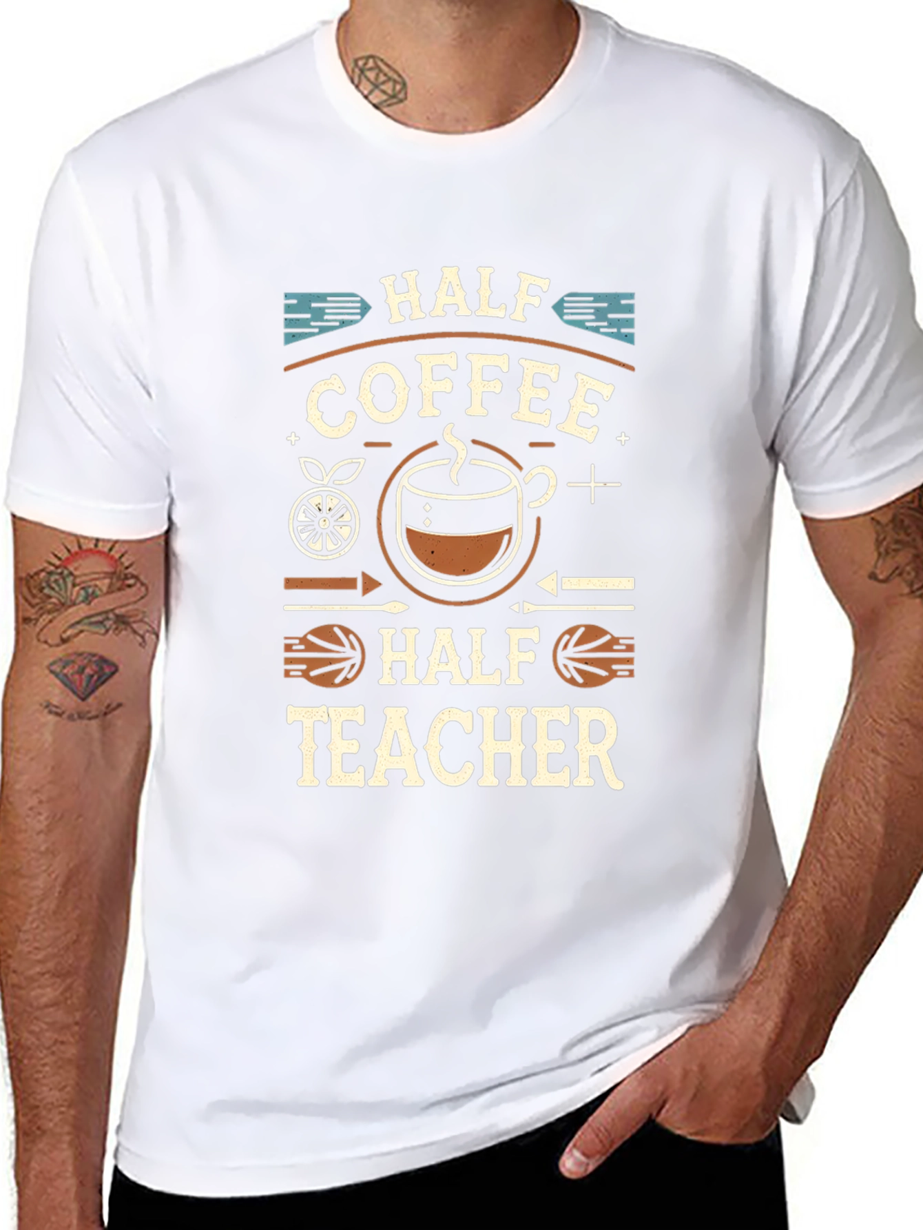 Half Coffee Half Teacher T-Shirt