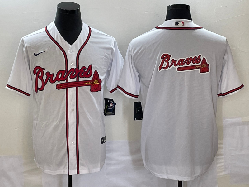 Men's Atlanta Braves White Home Replica Team Jerseys