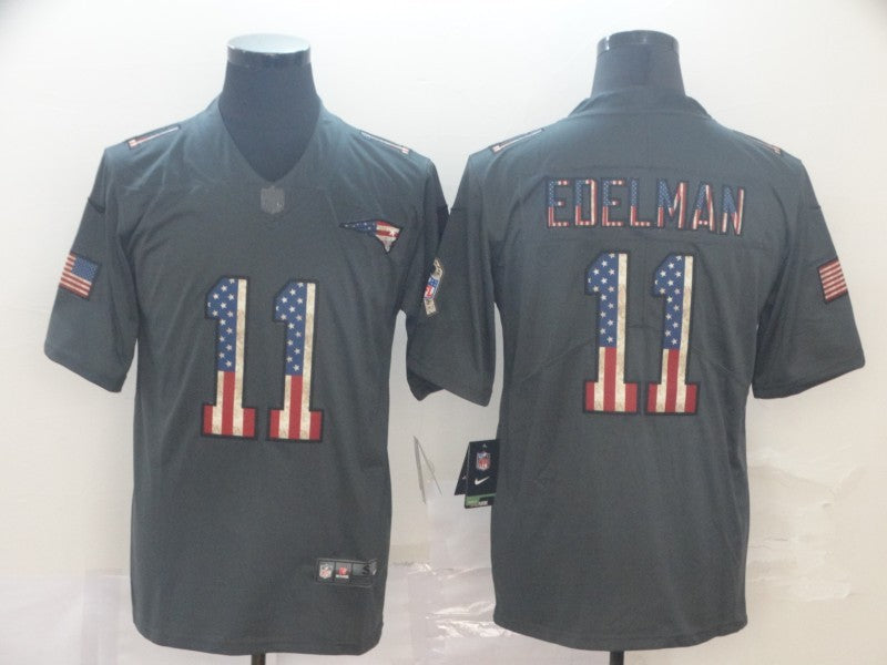 Men's New England Patriots Julian Edelman #11 Black Alternate Game Jerseys