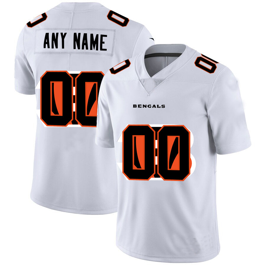 Custom1 Cincinnati Bengals White Team Big Logo Vapor Untouchable Limited Jerseys American Stitched Football Jerseys