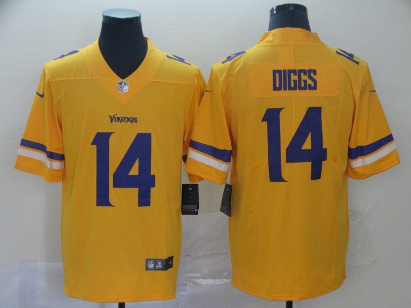 Men's Minnesota Vikings Stefon Diggs #14 Yellow Inverted Legend Jerseys