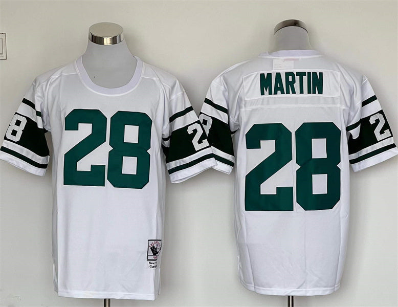 Men's New York Jets Curtis Martin Mitchell & Ness White Legacy Replica Jerseys