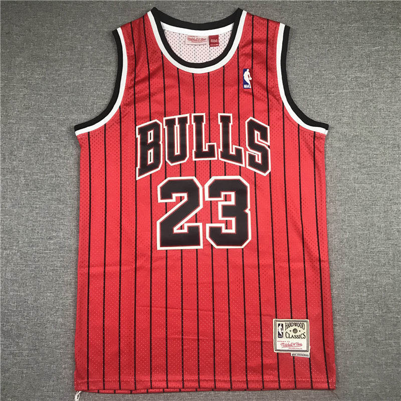 Men's Chicago Bulls Michael Jordan #23 Red Hardwood Classics Authentic Jerseys