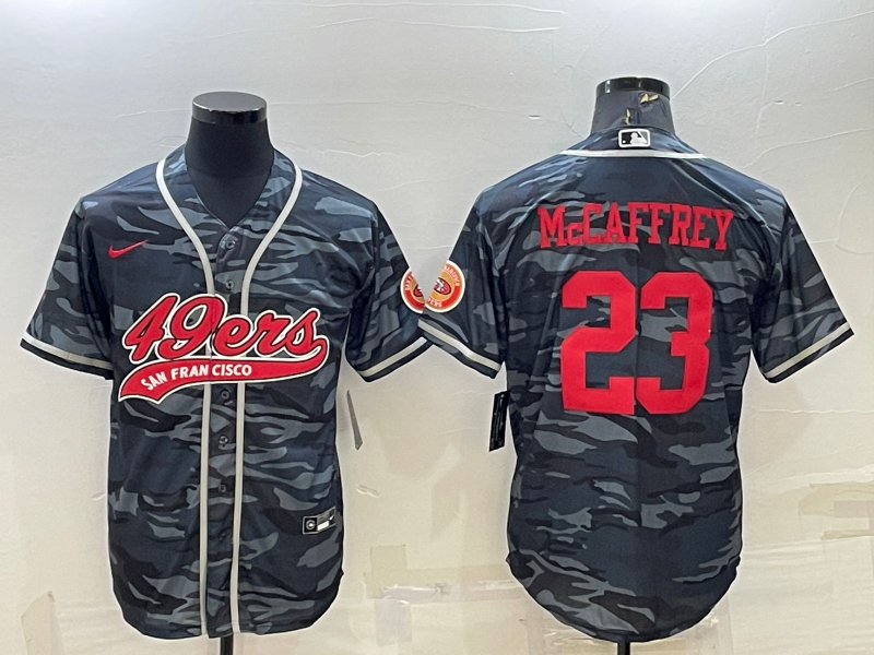 Men's San Francisco 49ers Christian McCaffrey #23 Grey Camouflage Player Jerseys Joint Edition