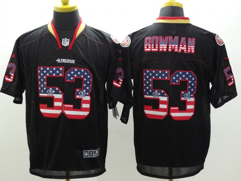 Men's San Francisco 49ers Navoro Bowman #53 Black Game Player Jerseys