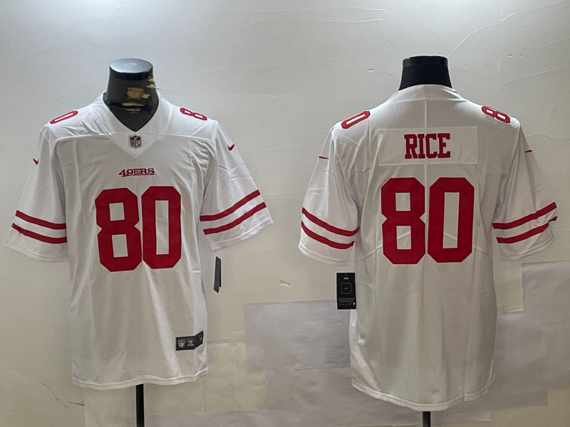 Men's San Francisco 49ers Jerry Rice #80 White Game Player Jerseys