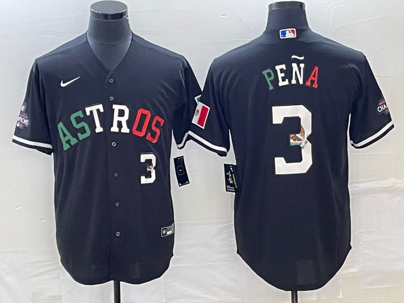 Men's Houston Astros Jeremy Pena #3 Black Alternate Replica Jerseys