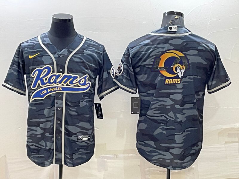 Men's Los Angeles Rams Grey Camouflage Game Jerseys