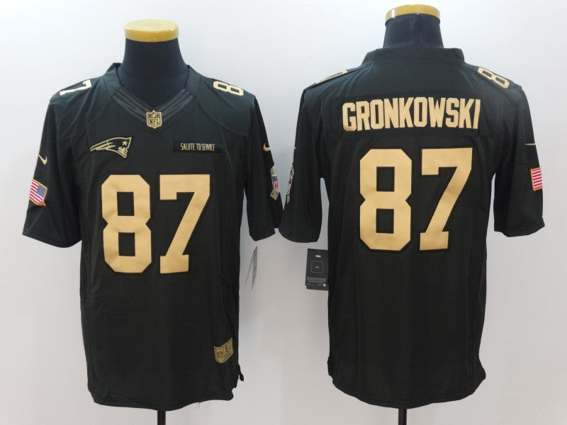 Men's New England Patriots Rob Gronkowski #87 Black Alternate Game Jerseys