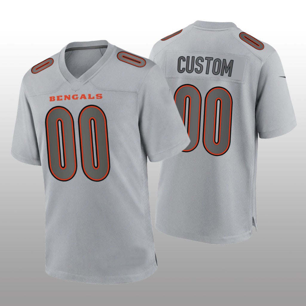 Custom1 Cincinnati Bengals Gray Atmosphere Game Jerseys Stitched American Football Jerseys