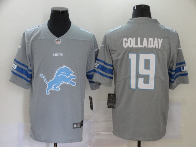 Men's Detroit Lions Kenny Golladay #19 Gray Game Player Jerseys