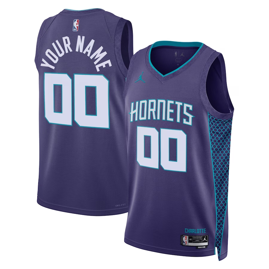 Men's Charlotte Hornets Purple 2022/23 Swingman Custom Jerseys - Statement Edition