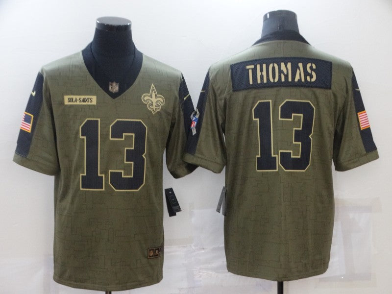 Men's New Orleans Saints Michael Thomas #13 Brown Game Player Jerseys