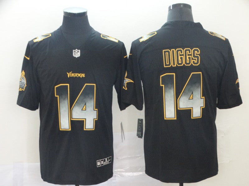 Men's Minnesota Vikings Stefon Diggs #14 Black Authentic Game Jerseys