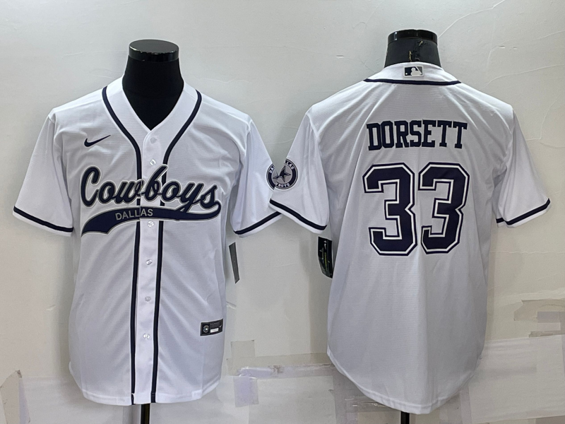 Men's Dallas Cowboys Tony Dorsett #33 White Game Jerseys Joint Edition